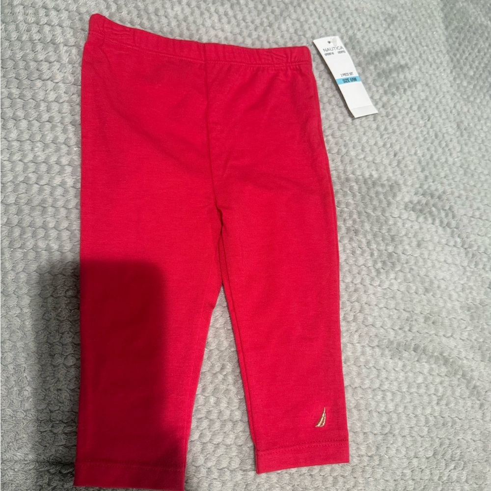 Nautica Kids Raspberry Red Leggings Size 6-9 months. New with tags.